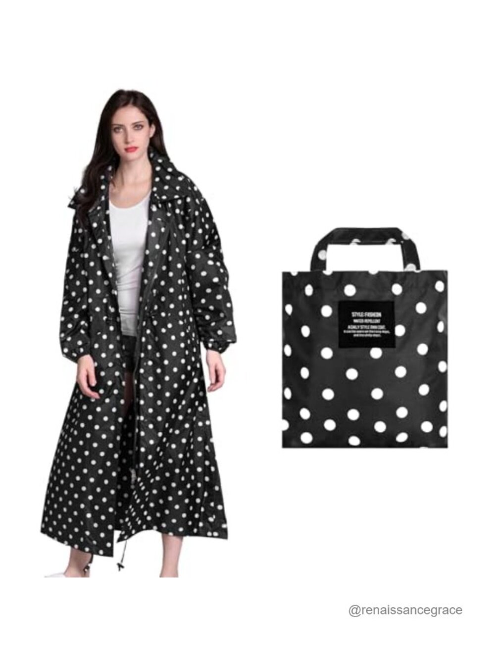 Women's Waterproof Long Raincoat Lightweight Breathable Hooded Windbreaker